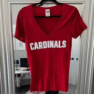 Victoria’s Secret Pink Red Cardinals V-Neck T-Shirt